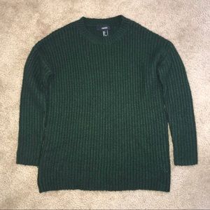 Dark Green Oversized Knit Sweater
